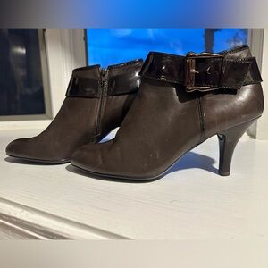 Sofft Dark Brown Heeled Ankle Boots